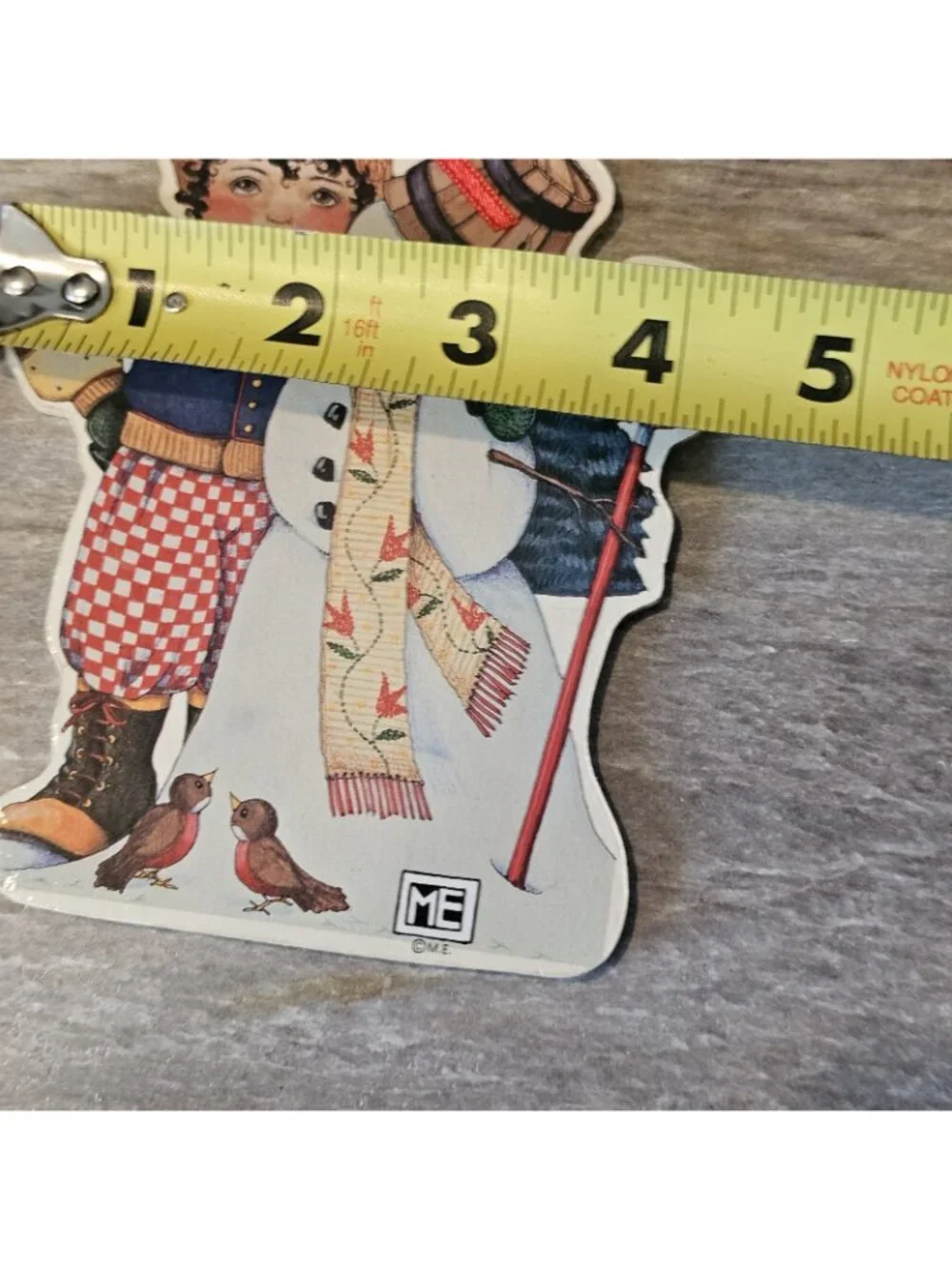 Vintage Mary Engelbreit Winter Pals Ornament Snowman Boy Gift 5.5 Inches